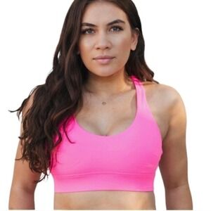 ZYIA Strappy Light n Tight Sports Bra Hot Pink Workout Women's XXL No Pads